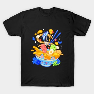 Kawaii Happy Ramen Bowl T-Shirt